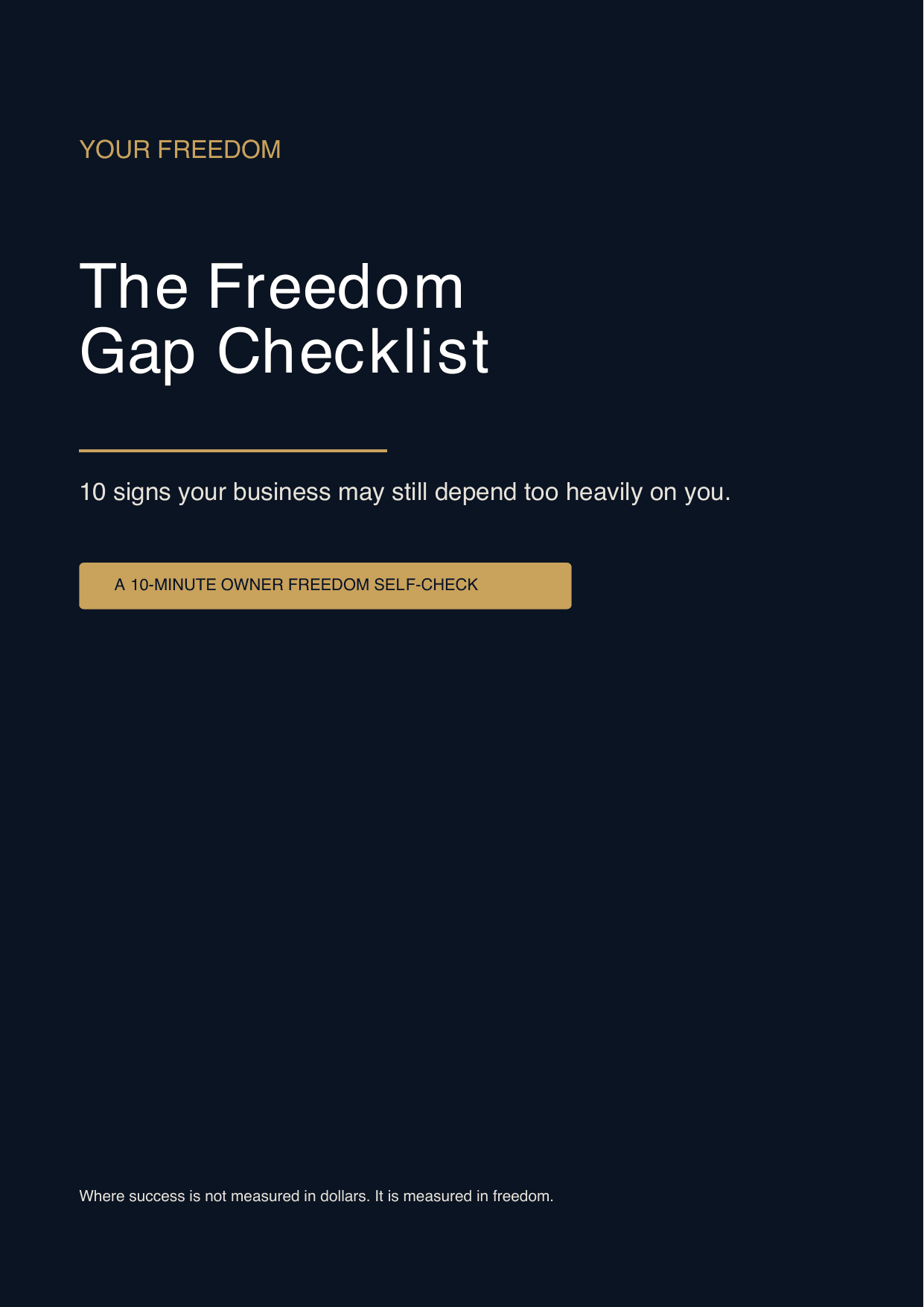 The Freedom Gap Checklist PDF cover
